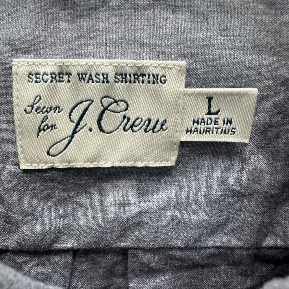 J. Crew Slim Secret Wash Neutral Preppy Minimalist Shirt Mens L Gray Cotton NWT